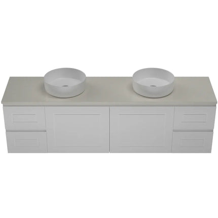 Timberline Nevada Classic Vanity Wall Hung with SilkSurface Top & Above Counter Basin 600-1800mm