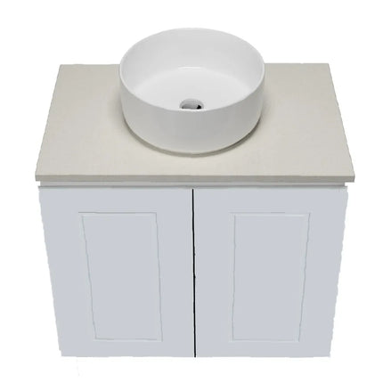 Timberline Nevada Classic Vanity Wall Hung with SilkSurface Top & Above Counter Basin 600-1800mm