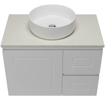 Timberline Nevada Classic Vanity Wall Hung with SilkSurface Top & Above Counter Basin 600-1800mm