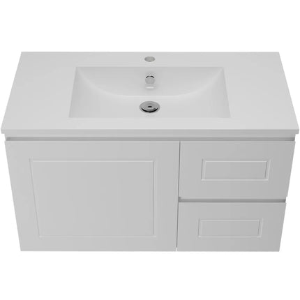 Timberline Nevada Classic Vanity Wall Hung with Ceramic/Mineral Composite Top 600-1800mm