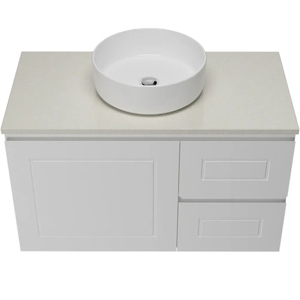 Timberline Nevada Classic Vanity Wall Hung with SilkSurface Top & Above Counter Basin 600-1800mm