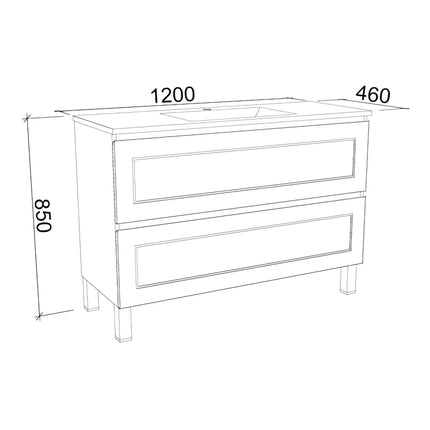 Timberline Nevada Plus Classic Vanity On Legs with Ceramic/Mineral Composite Top