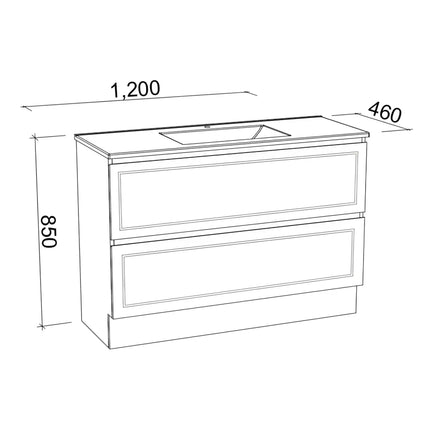 Timberline Nevada Plus Classic Vanity Floor Standing with SilkSurface Top & Under Counter Basin