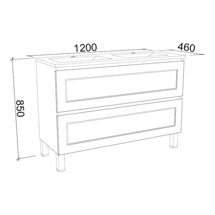 Timberline Nevada Plus Classic Vanity On Legs with Ceramic/Mineral Composite Top