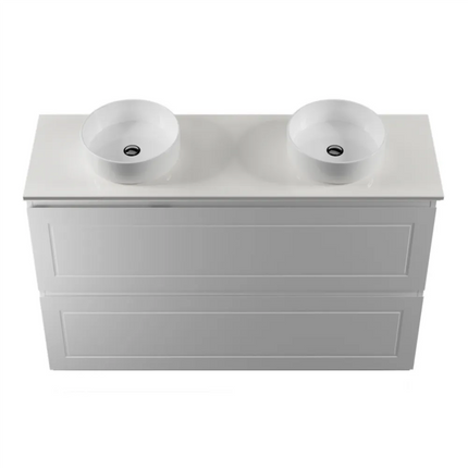 Timberline Nevada Plus Classic Vanity Wall Hung with SilkSurface Top & Above Counter Basin 600-1800mm