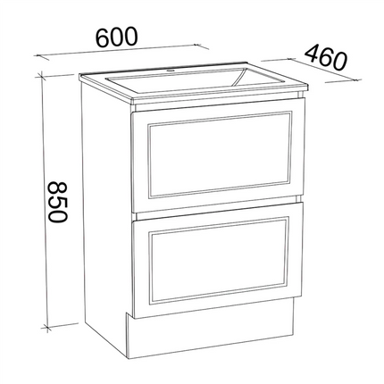 Timberline Nevada Plus Classic Vanity Floor Standing with SilkSurface Top & Under Counter Basin