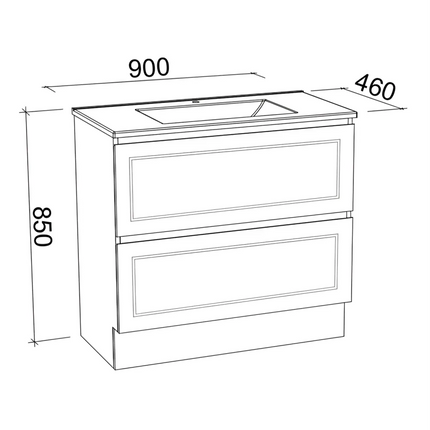 Timberline Nevada Plus Classic Vanity Floor Standing with SilkSurface Top & Under Counter Basin