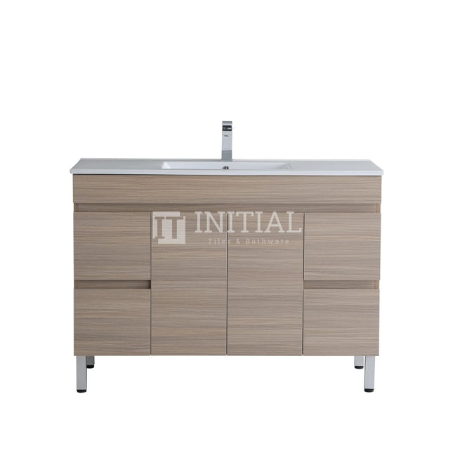 Stella 1200 Oak Freestanding Floor Vanity, 2 Solid Doors ,