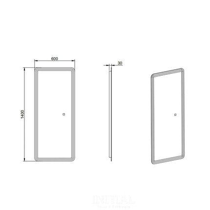 Asio Rectangle LED Mirror 600X1400X30 ,