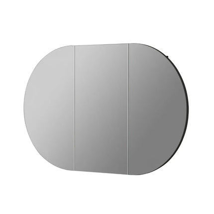 Olivia Oval Shaving Cabinet Matte Black