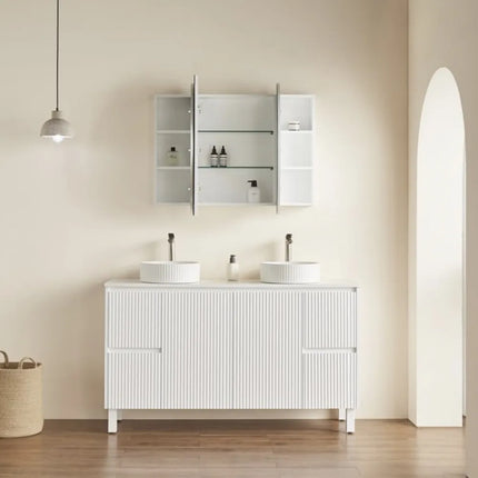 Olivia Oval Shaving Cabinet Matte White