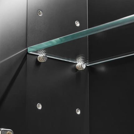 Olivia Oval LED Shaving Cabinet Matte Black