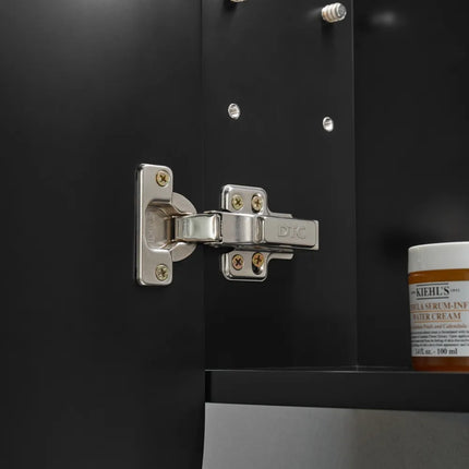 Olivia Oval LED Shaving Cabinet Matte Black