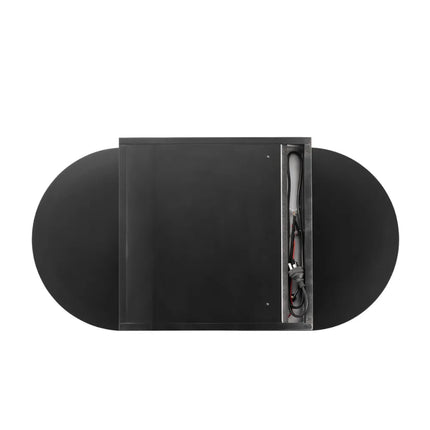 Olivia Oval LED Shaving Cabinet Matte Black