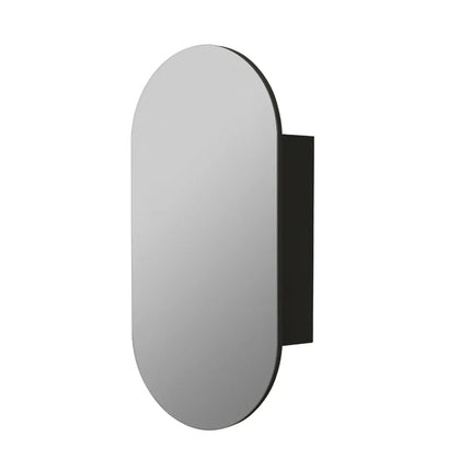 Olivia Oval Shaving Cabinet Matte Black