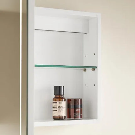 Olivia Oval LED Shaving Cabinet Matte White