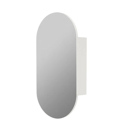 Olivia Oval Shaving Cabinet Matte White