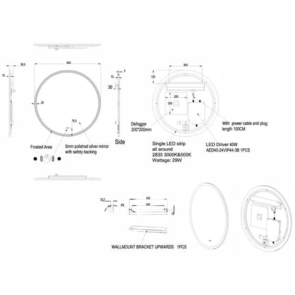 Diana Copper-Free Coated Round LED Backlit Mirror