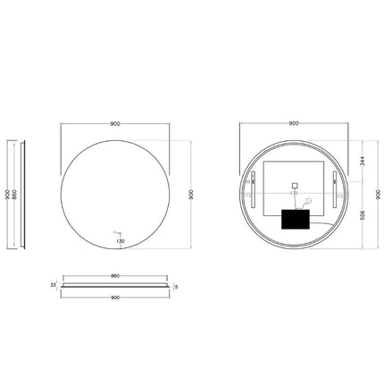 Diana Copper-Free Coated Round LED Backlit Mirror