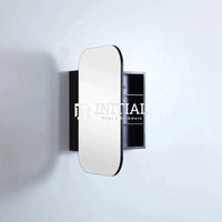 Olivia 600 PVC Shaving Cabinet, Matte Black, Rectangular Mirror ,