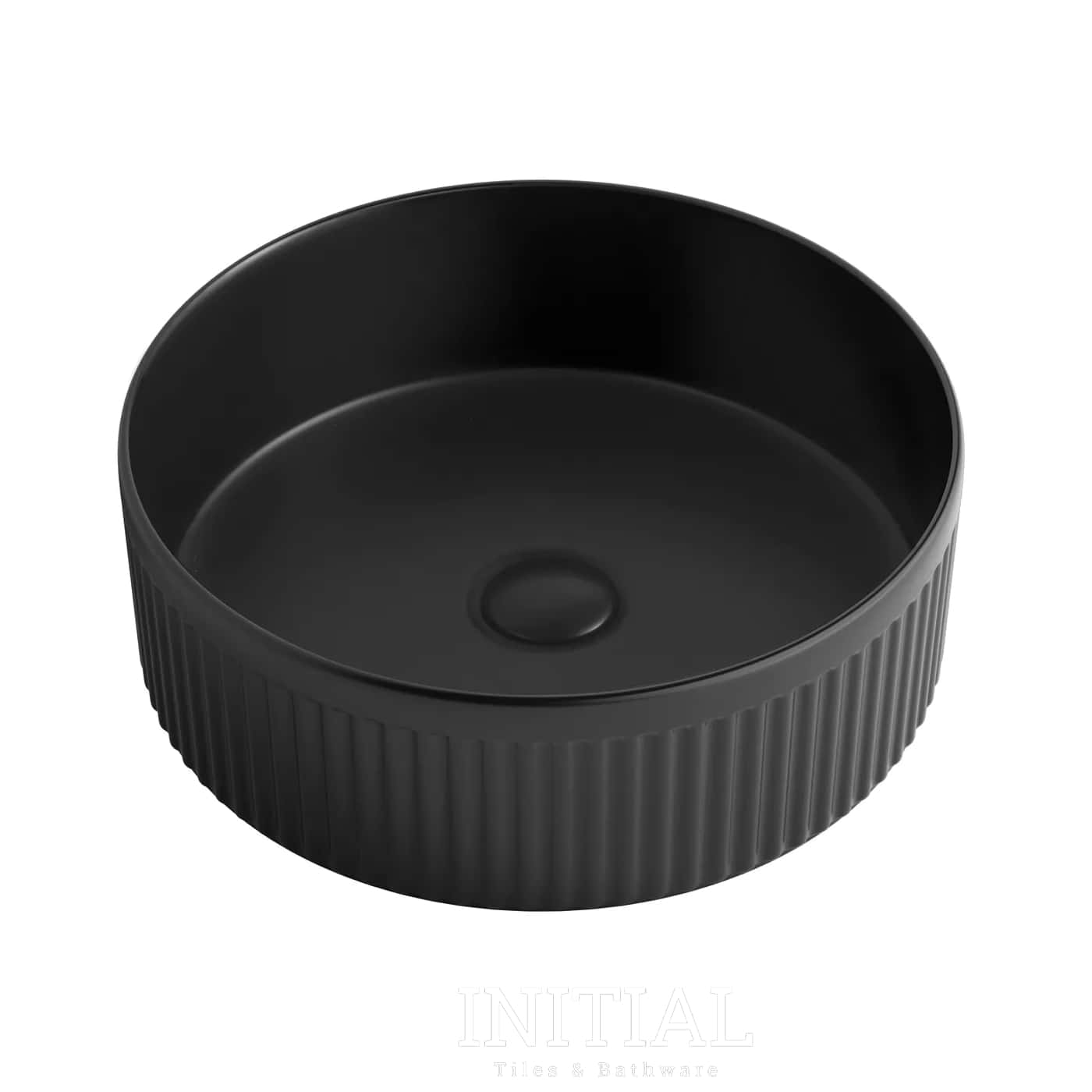Oxford Round French Fluted Above Counter Basin, Matte Black , Default Title