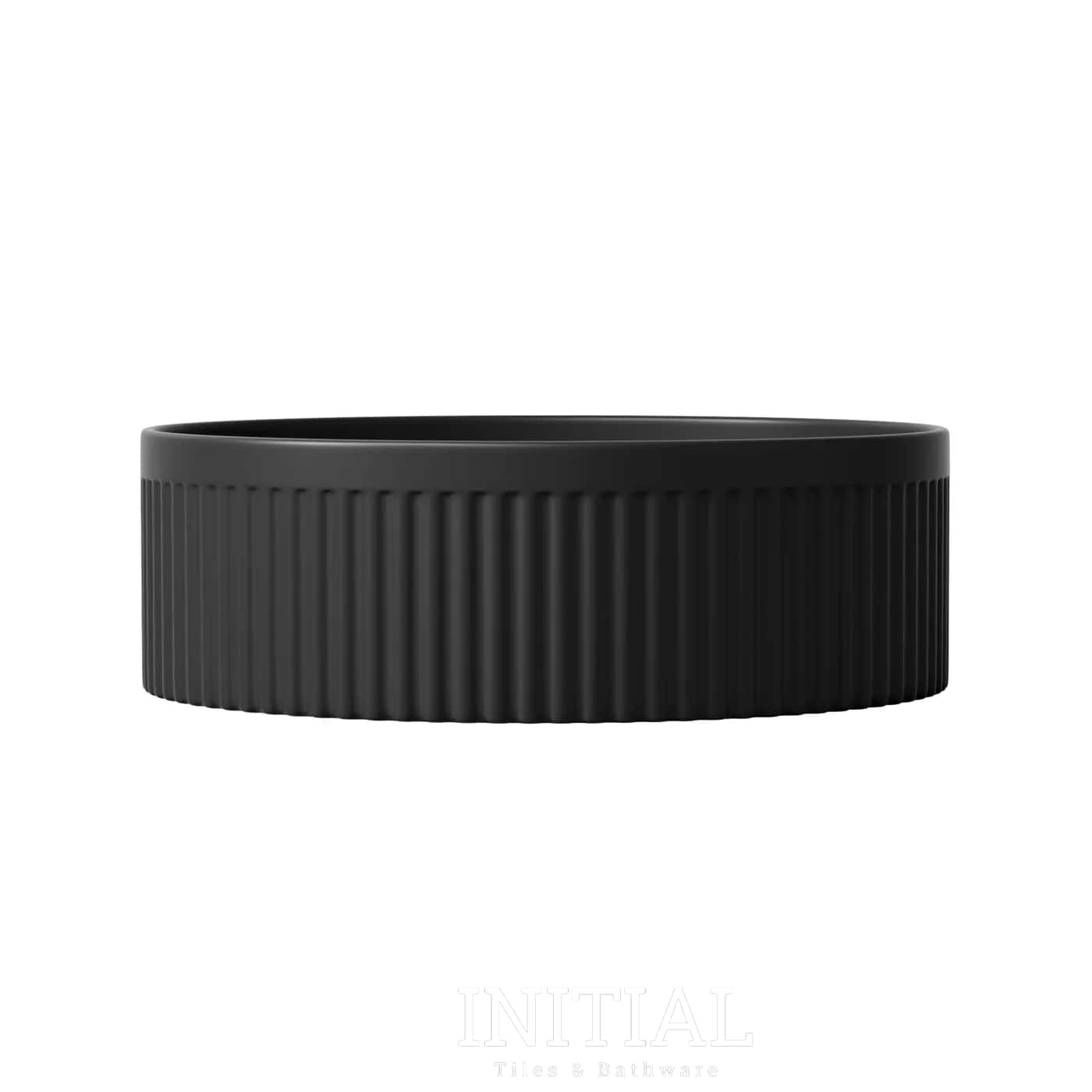 Oxford Round French Fluted Above Counter Basin, Matte Black ,