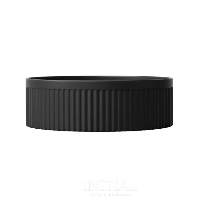 Oxford Round French Fluted Above Counter Basin, Matte Black ,