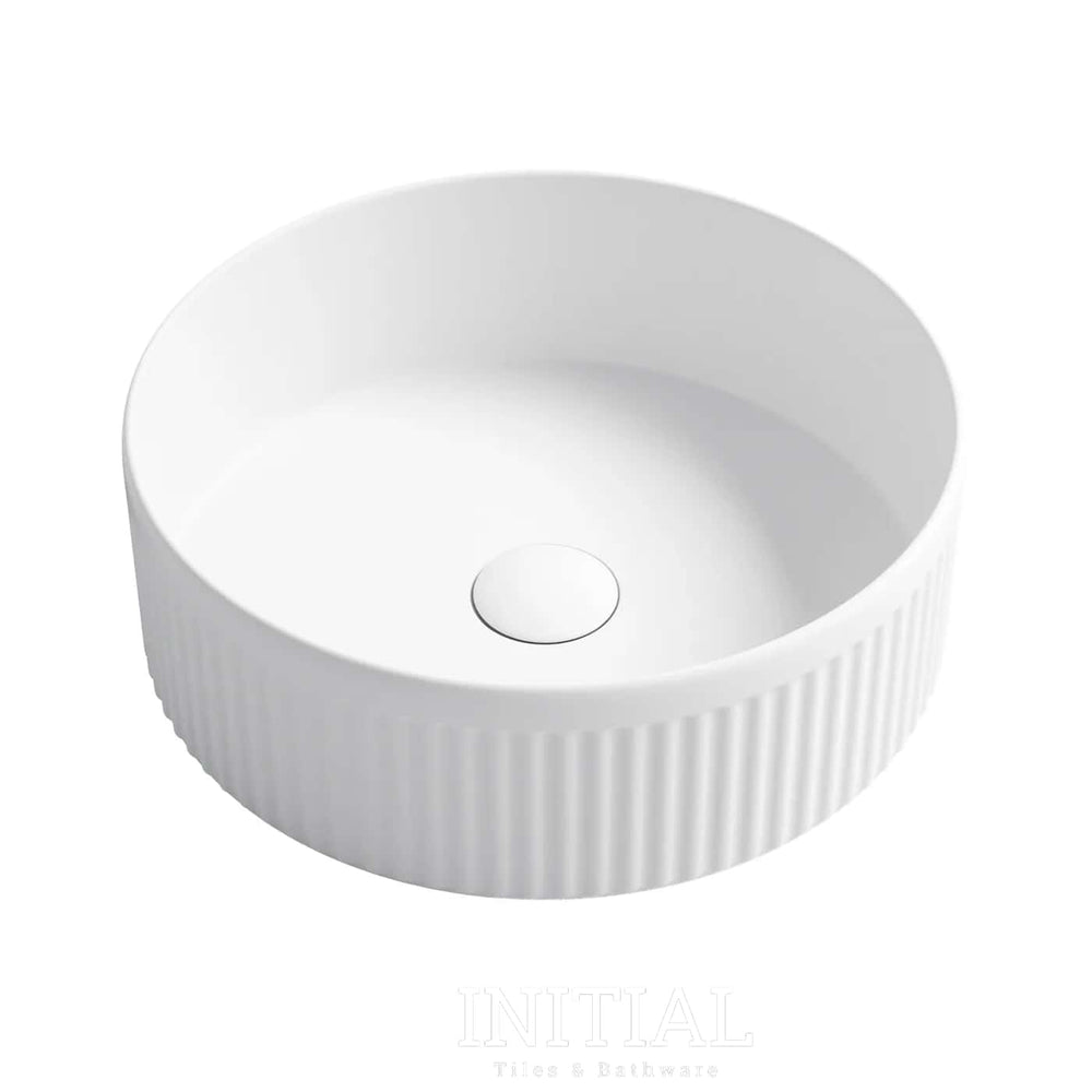 Oxford Round French Fluted Above Counter Basin, Matte White , Default Title