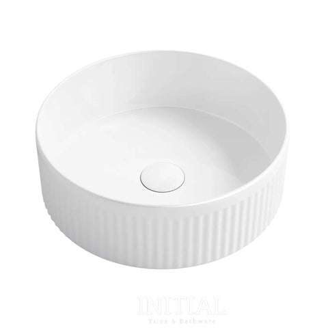 Oxford Round French Fluted Above Counter Basin, Gloss White , Default Title