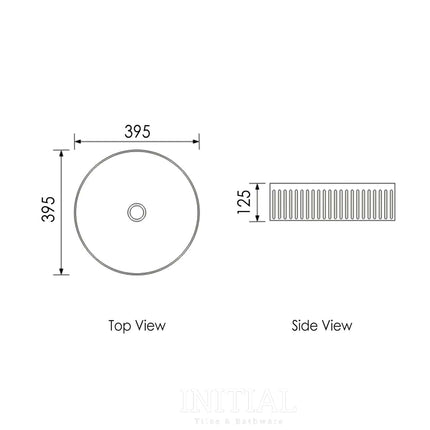 Oxford Round French Fluted Above Counter Basin, Matte White ,