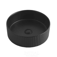 Marlo Round French Fluted Above Counter Basin, Matte Black , Default Title