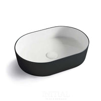 Oval Above Counter Basin, Gloss White & Matt Black, 500 X 340 X 120 mm , Default Title