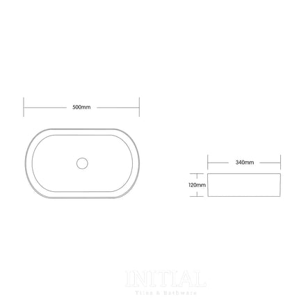 Oval Above Counter Basin, Matt Pink, 500 X 340 X 120 mm ,