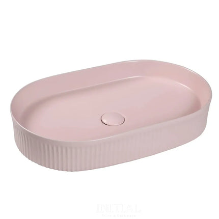 Kensington Oval French Fluted Above Counter Basin, Matte Pink , Default Title