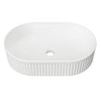 Oval Flute Basin 490mm Matt White