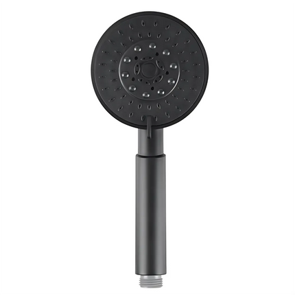 Round Hand Held Shower Set With Rail Matt Black ,