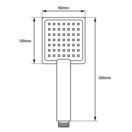 Square Hand Held Shower Set Matt Black ,