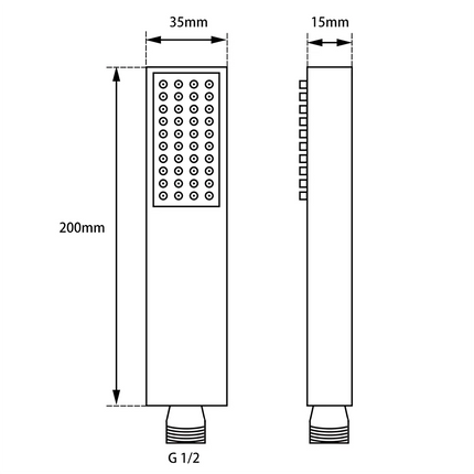 Square Top/Bottom Inlet Shower Combination Matt Black ,