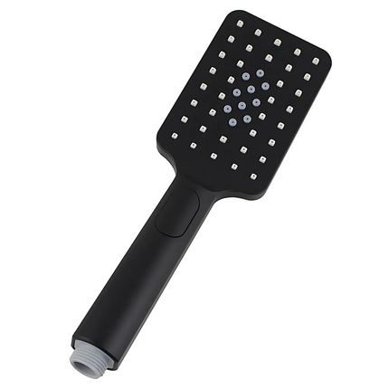 Square 3 Functions Rainfall Handheld Shower Head Black ,