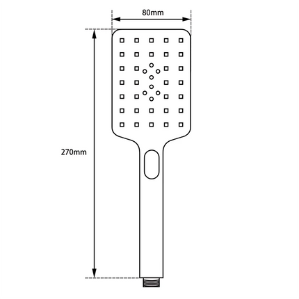 Square Hand Held Shower Set Matt Black ,