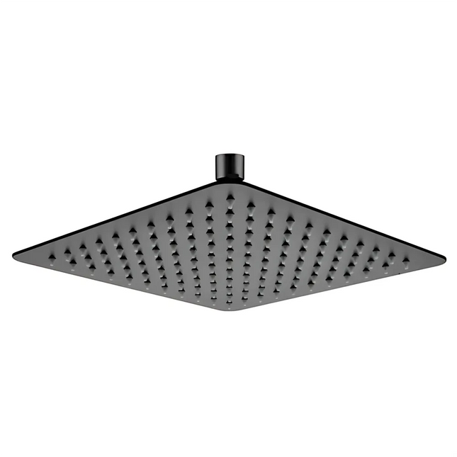 Add Square Matt Black Shower Head , 250mm