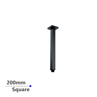 Square Ceiling Arm Shower Matt Black , 200mm