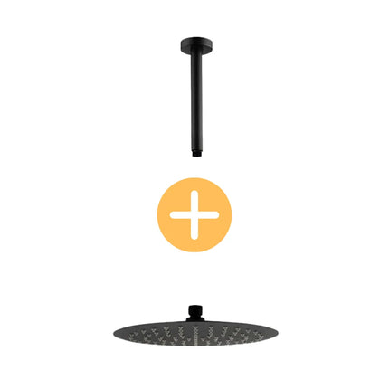 Round Ceiling Arm Shower Matt Black ,