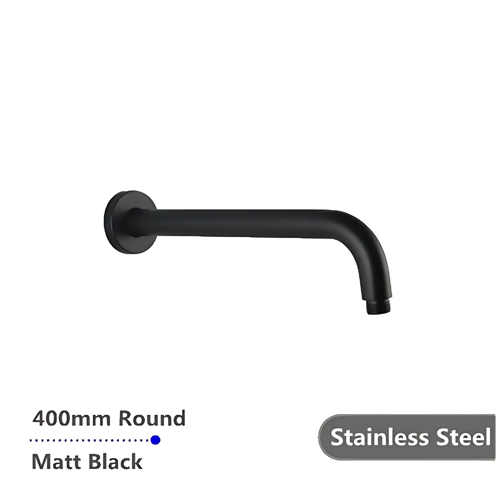 Round Stainless Steel Wall Arm Shower 400mm Matt Black ,