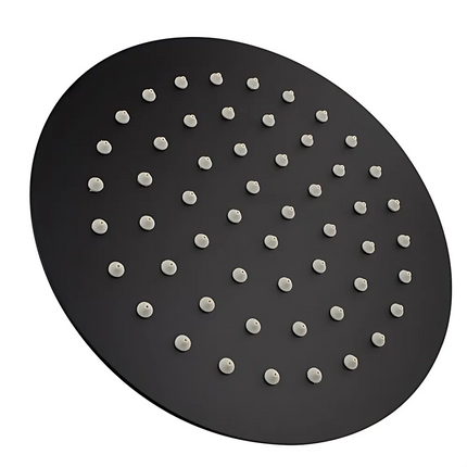 Round Top Inlet Shower Combination Matt Black ,