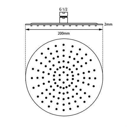 Round Top Inlet Shower Combination Matt Black ,