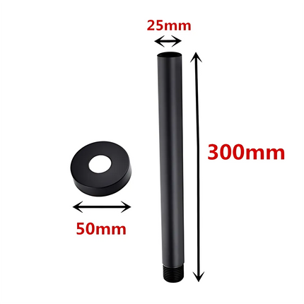 Round Ceiling Arm Shower Matt Black ,