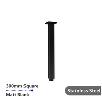 Square Ceiling Arm Shower Matt Black , 300mm