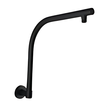 Round Swivel Wall Arm Shower Matt Black ,