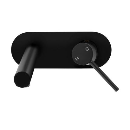 Louis Lever Round Bathtub/Basin Wall Mixer With Spout Matte Black ,